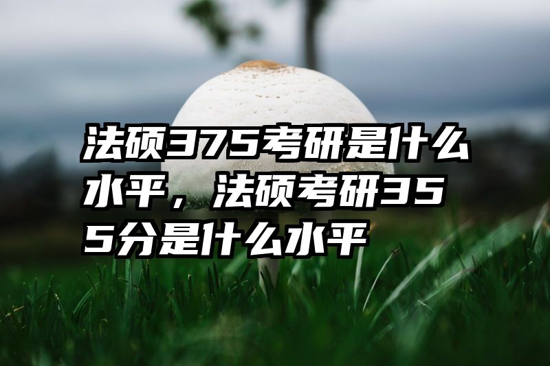 法硕375考研是什么水平，法硕考研355分是什么水平