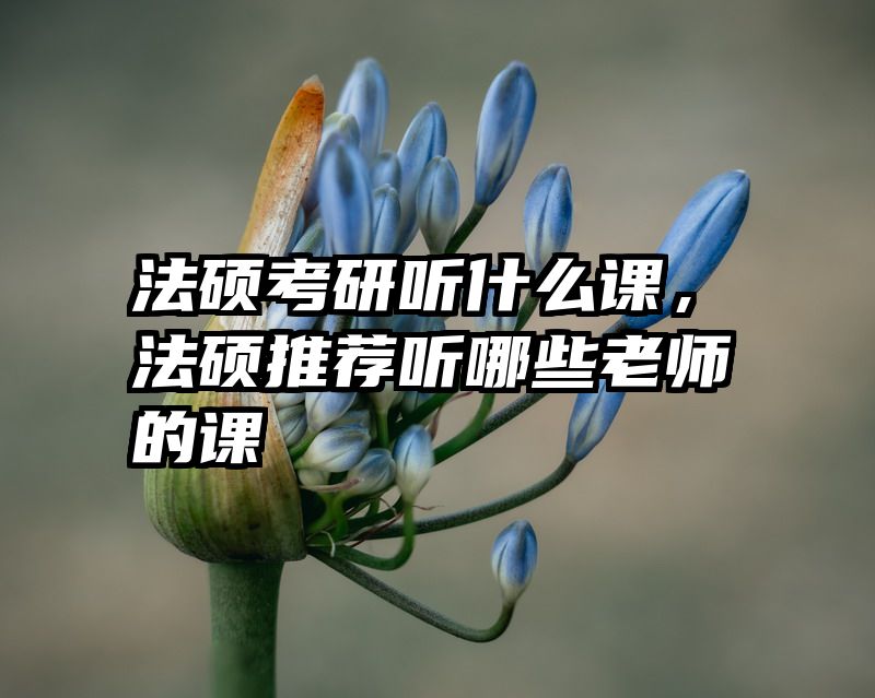 法硕考研听什么课，法硕推荐听哪些老师的课