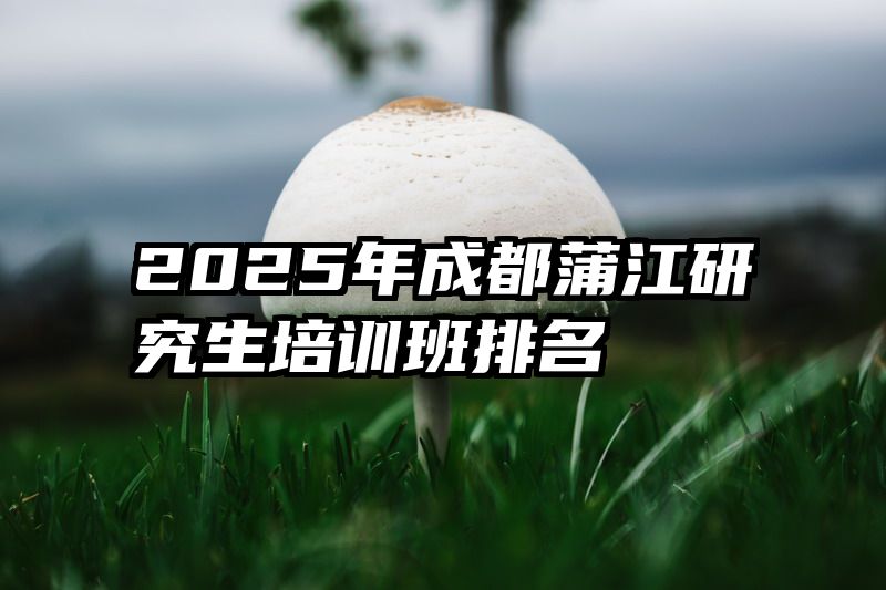 2025年成都蒲江研究生培训班排名